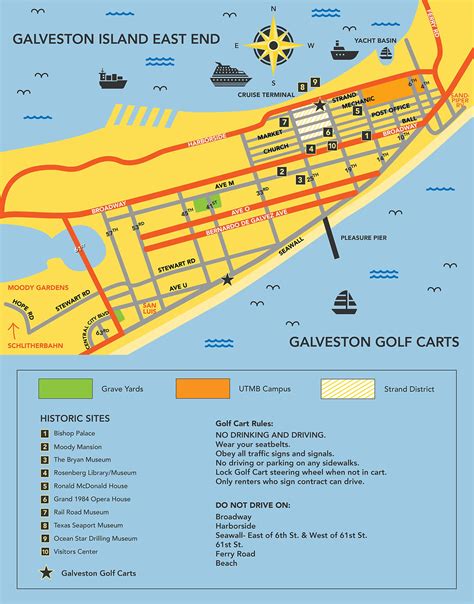 Map for Galveston Golf Carts