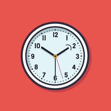 Premium Vector | A clock on a red background with a yellow second hand