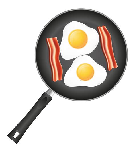 fried eggs with bacon in a frying pan vector illustration 493748 Vector Art at Vecteezy