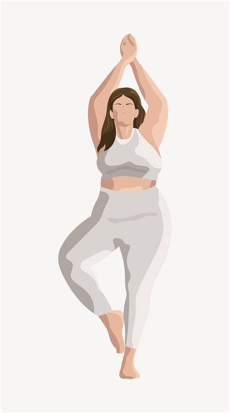 Woman yoga tree pose vector | Premium Vector - rawpixel