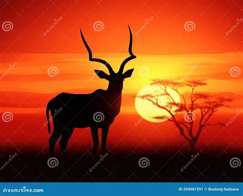 Antelope Silhouette stock illustration. Illustration of tools - 294987391