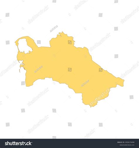 Turkmenistan Map Color Line Element Border Stock Vector (Royalty Free ...