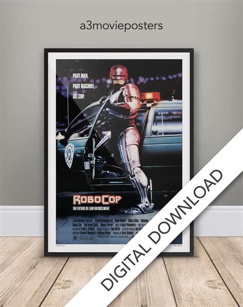 Robocop Movie Poster 1987 Digital Download, A3 Tabloid, Printable Wall Art Print, 80's Movie ...