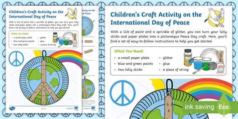 FREE! - Children’s Craft Activity on Peace | World Peace Day