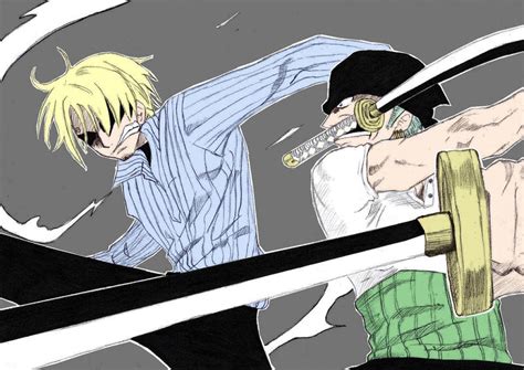 Sanji vs Zoro-colour by LadyBad on DeviantArt