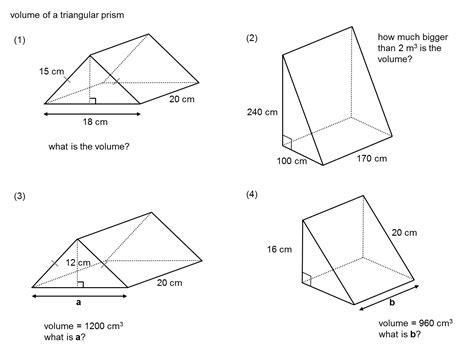 Volume Triangular Prism Worksheets