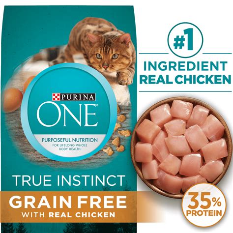 Purina ONE Natural Grain Free Dry Cat Food True Instinct Grain Free With Real Chicken 6.3 lb ...