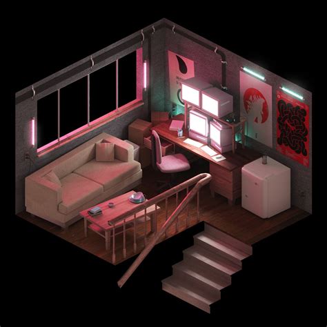 Video Game 3d Room Designer Isometric Bedroom Render - The Art of Images