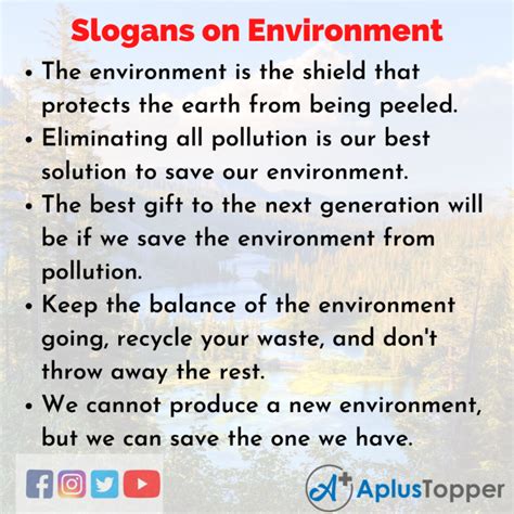 Slogans on Environment | Unique and Catchy Slogans on Environment - A Plus Topper