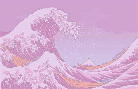 Pink and Purple Ocean Wave Wallpaper