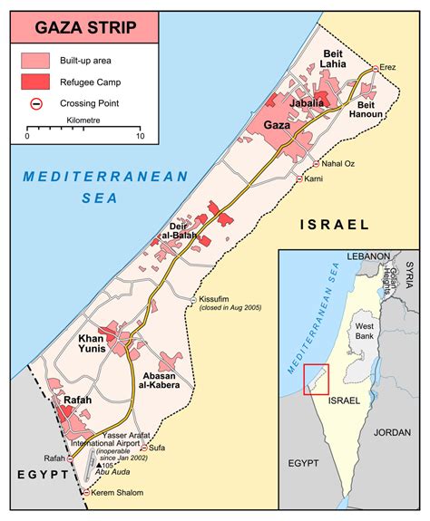 Large detailed Gaza Strip map | Vidiani.com | Maps of all countries in ...