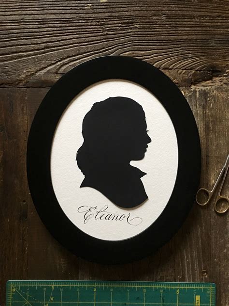 Custom Silhouette Portrait With Oval Frame Custom Profile | Etsy