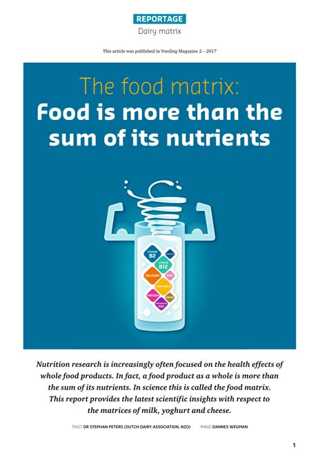 (PDF) The food matrix: food is more than the sum of its nutrients