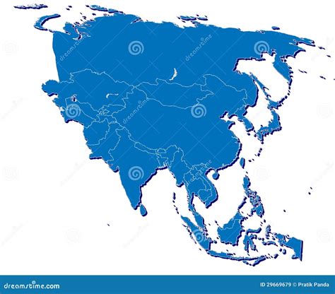 Asia map in 3D stock illustration. Illustration of country - 29669679