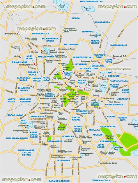 Bangalore map - Bengaluru printable detailed interactive virtual city centre map - Downloadable ...