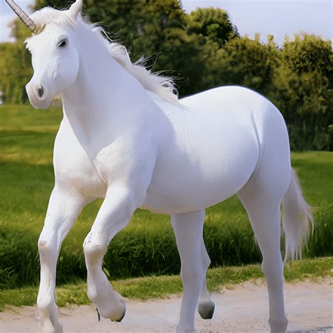 A Whimiscal White Unicorn Horse · Creative Fabrica