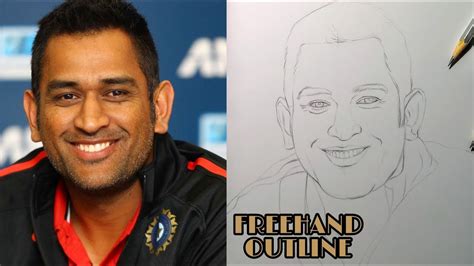 How To Draw Ms Dhoni With Pencil Sketch For Beginners Step By Step Easy ...