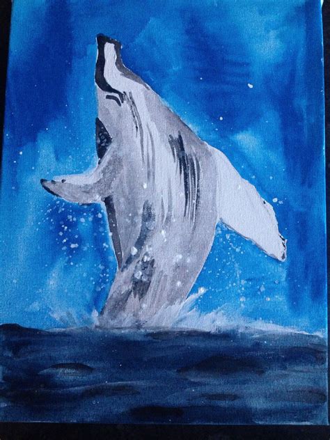 Humpback Whale Acrylic painting on 10 x 8 canvas by ImogenJHope