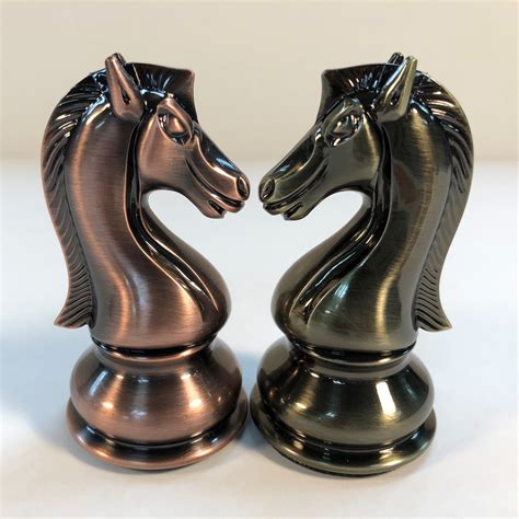 Metallic Chess Pieces - Copper & Brass Woodtek - 4.25" King