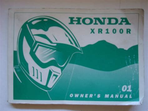 Find 2001 Honda XR100 Owner's Manual XR 100 R in California, US, for US $17.99