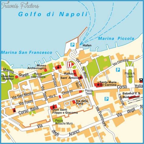 Sorrento Map - TravelsFinders.Com