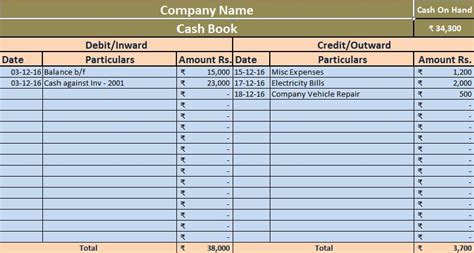 Download Simple Cash Book Excel Template - ExcelDataPro