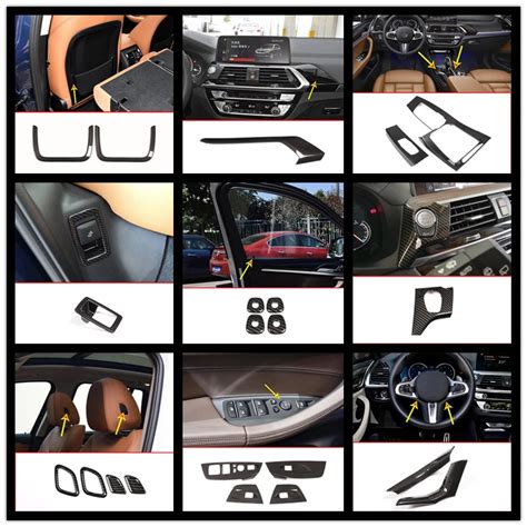 Carbon Fiber ABS Chrome Interior Center Cover Trim car accessories for ...