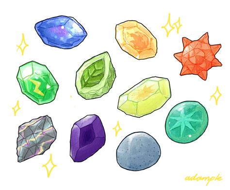 Pokemon Evolution Stones by Adample on DeviantArt