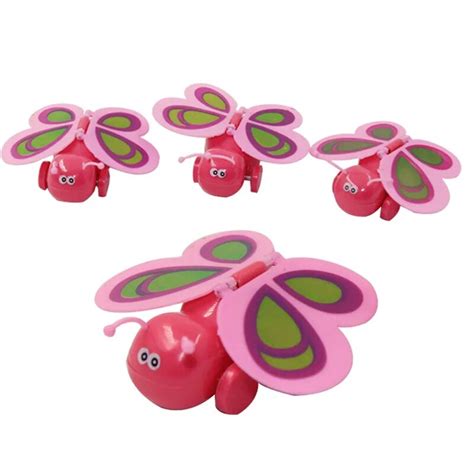 Cute Cartoon Animal Wind Up Toys Colorful Chain Clockwork Butterfly Walk With Flapping Toy ...