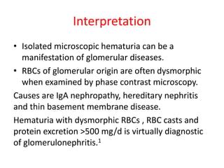 Approach to hematuria | PPT