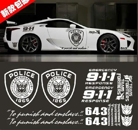 HOT selling!! Personalized modification car styling super cool police 911 car sticker /car decal ...