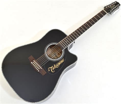 Takamine EF381DX Dreadnought Acoustic Electric 12 String Guitar Black