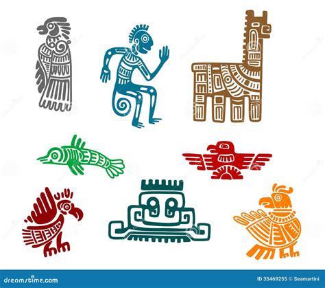 Aztec And Maya Ancient Drawing Art Royalty Free Stock Photo - Image: 35469255