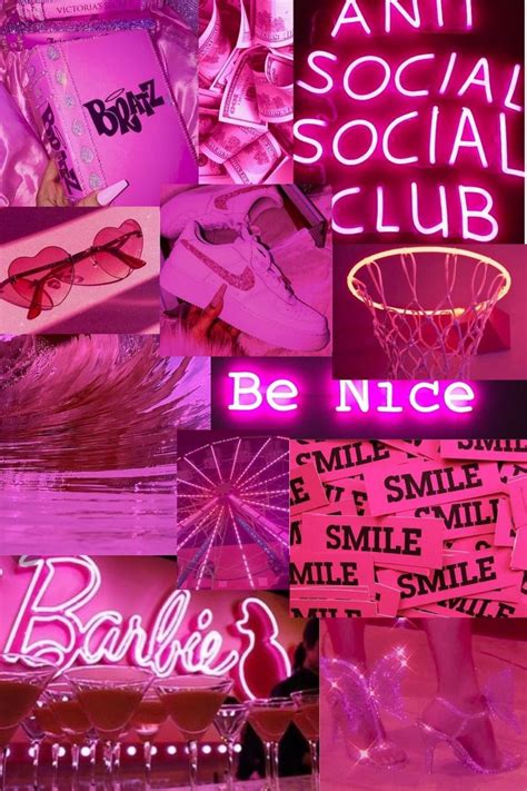 Neon Pink And White Wallpaper