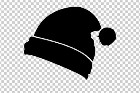 Santa Hat Black And White Clipart