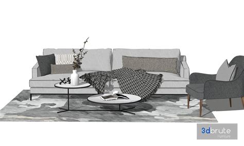 Sofa set Sketchup 3d model Sketchup Download Free 3dbrute