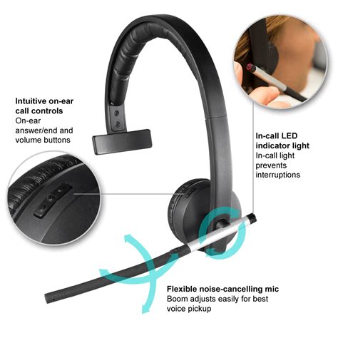 Amazon.com: Logitech Wireless Headset H820e Single-Ear Mono Business Headset: Computers ...