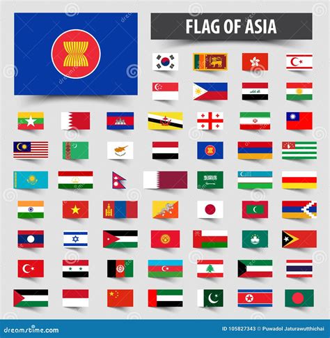 Asia Flag Colors