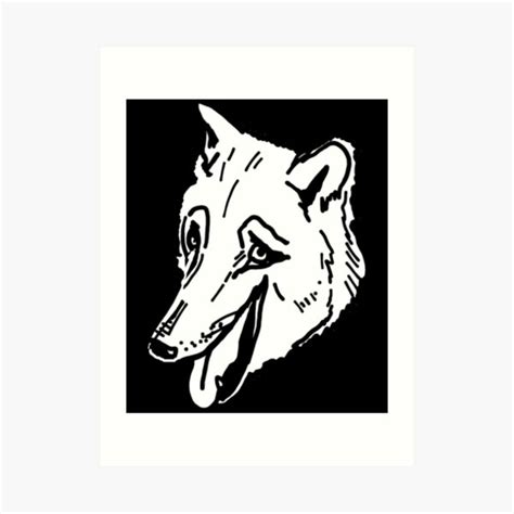 "Laughing Wolf Meme" Art Print by sketchNkustom | Redbubble