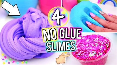 4 Easy DIY Slimes WITHOUT GLUE! How To Make The BEST SLIME WITH NO GLUE!