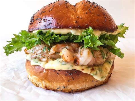 Shrimp Burgers with Herb Mayonnaise and Green Salad - Never Not Hungry