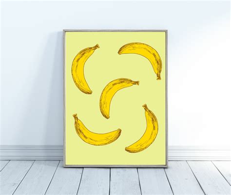 Banana Print Banana Wall Art Banana Digital Print Tropical - Etsy