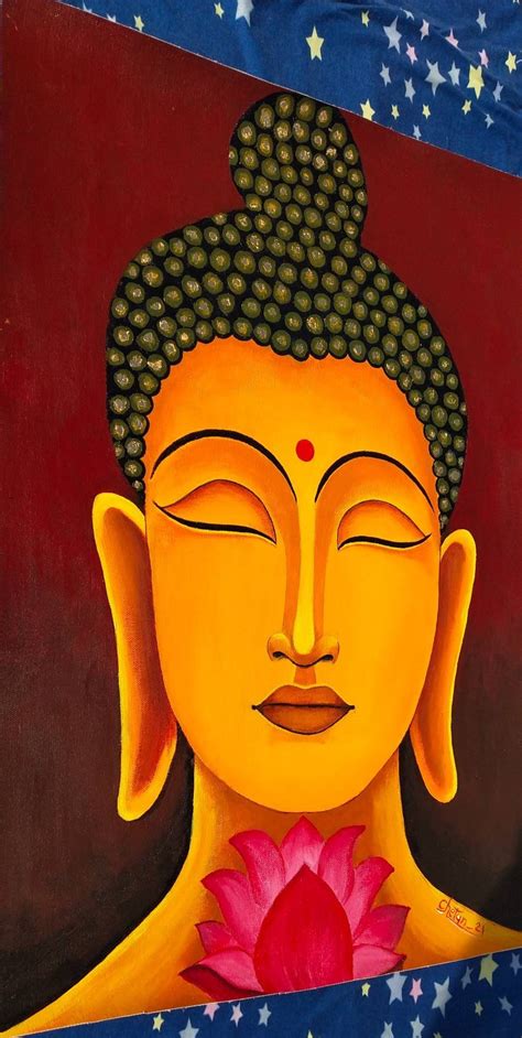 Peaceful Zen Buddha Painting original Canvas Acrylic Painting | Etsy