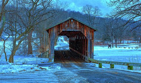 The Old Covered Bridge In Winter #1 Photograph by Mountain Dreams - Fine Art America