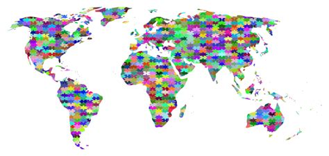 Prismatic Jigsaw Puzzle World Map - Openclipart