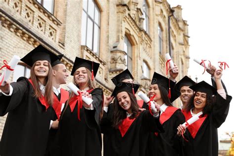 Happy Students with Diplomas. Graduation Ceremony Stock Photo - Image of diploma, asian: 161967620