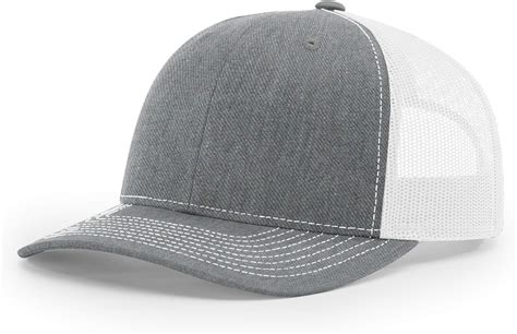 Richardson Unisex 112 Trucker Adjustable Snapback Baseball Cap, Split Heather Grey/White, One ...