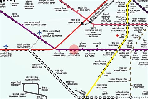 Vasant Vihar station map - Delhi Metro