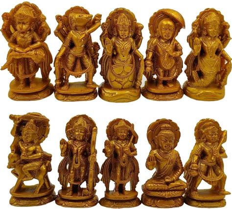 Amazon.com: Polyresin Vishnu Dashavtar Statue | Dasavatharam Statues of ...