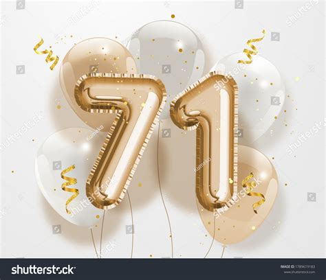 Happy 71th Birthday Gold Foil Balloon Stock Illustration 1789619183 | Shutterstock